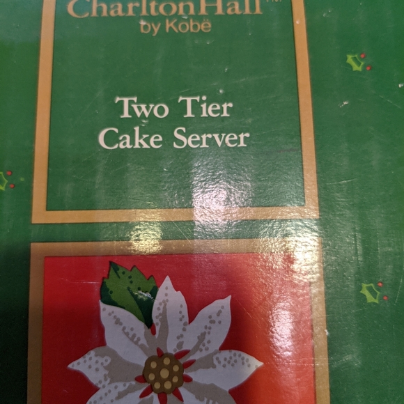 Charlton Hall Holiday Two Tier Cake Server in Original Box - Picture 2 of 4